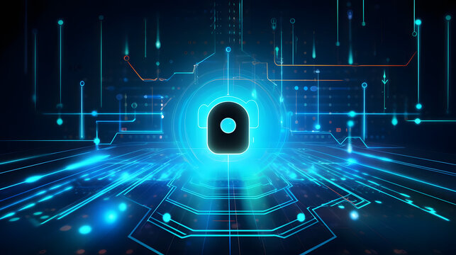 digital security innovations banner, cybersecurity solutions and threat intelligence networks