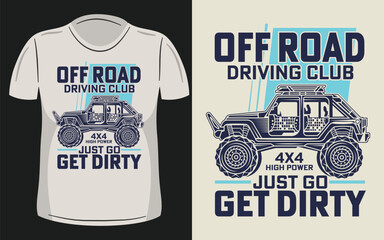 Offroad T-Shirt design. jeep, 4*4  © Vector T-Shirt