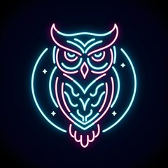 Neon owl background