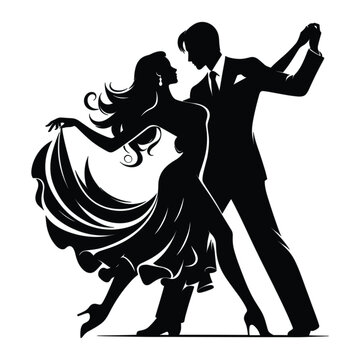 recommend clip art: silhouette of Dancing couple vector