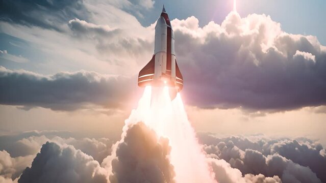 Rocket Launching Into the Sky Generative AI