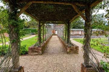 walled garden rose pergola