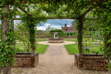 walled garden rose pergola