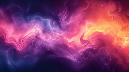 Glowing abstract background. Bright smooth luminous lines concept poster. Glowing smoke decorative horizontal banner. Digital raster bitmap illustration. AI artwork.