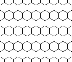 Pattern of hexagon shapes. Simple hexagon pattern with bold cells. Hexagonal cells. Seamless tileable vector illustration.