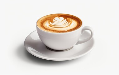 Cappuccino Coffee Against Clean White