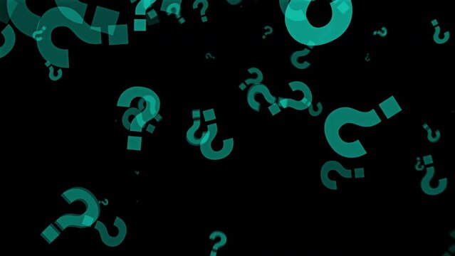 Blue Question Marks On A Black Background 