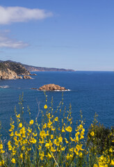 Beautiful view of the sea and coast on a summer day. Tossa de Mar. Spain.