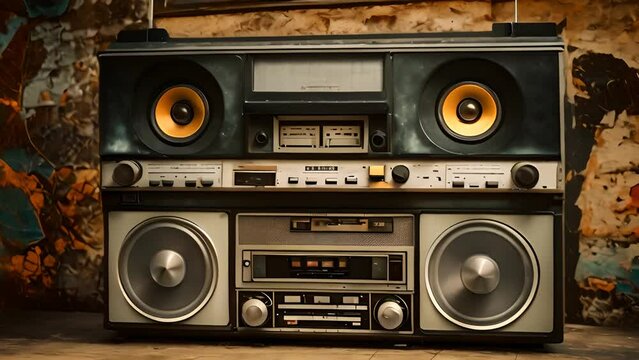 Boombox With Speakers and Radio Generative AI
