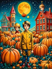 halloween background with pumpkin