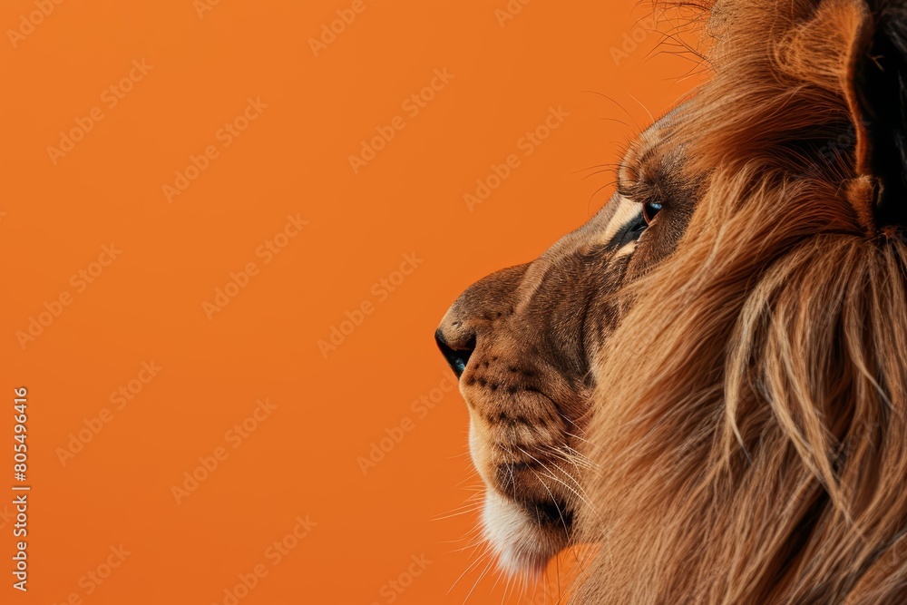 Poster the creative banner of wildlife photography captures the vivid details of a lions mane, and element 