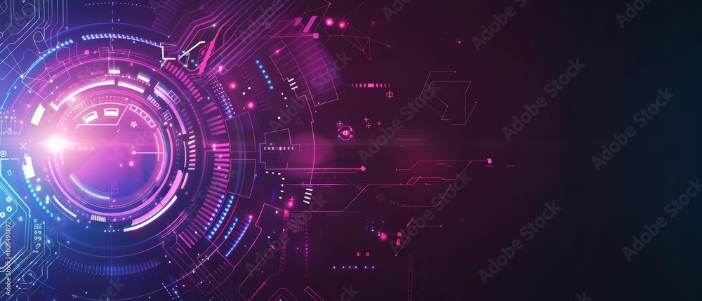 Poster this creative banner of modern technology showcases a sleek, futuristic design, and element of main 