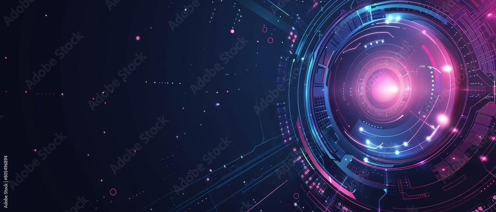 Poster this creative banner of modern technology showcases a sleek, futuristic design, and element of main 