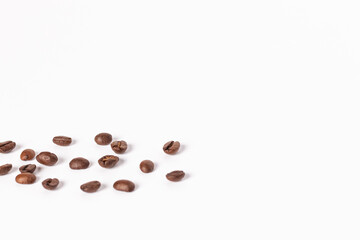 Coffee beans on white background