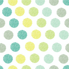 Vector seamless pattern colorful pompom bobble color gradient yellow and green arrow shape perfect for wallpaper