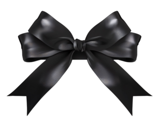 Black bow horizontal ribbon realistic shiny satin vector for decorate your greeting card or website isolated on white background.