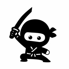 Ninja icon. Simple black ninja logo vector illustration design