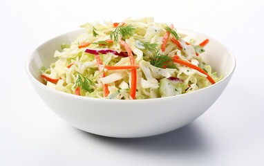 Coleslaw Against White Background