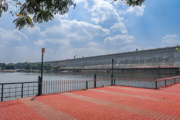 Krishna Raja Sagara dam or KRS dam is the Gravity dam across the Kaveri River at Indian State of...