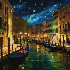 Venice city at night