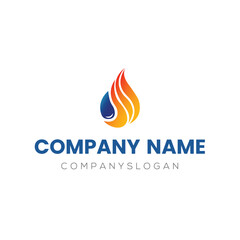 Flame drop logo design, vector logo design, illustration 