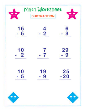 Math worksheet Subtraction