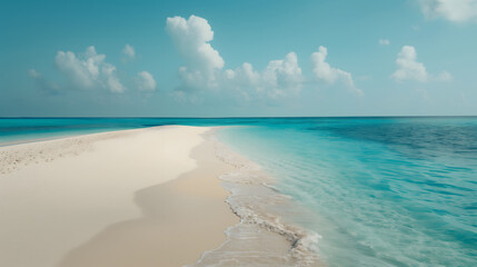 Fototapeta premium Secluded Paradise: Tropical Beach with White Sand and Turquoise Waters