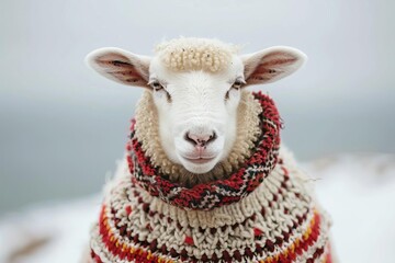 adorable sheep sporting traditional icelandic sweater animal photography