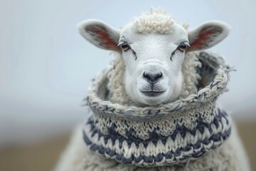 adorable sheep sporting traditional icelandic sweater animal photography