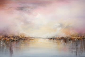 enchanted horizon serenity, abstract landscape art, painting background, wallpaper