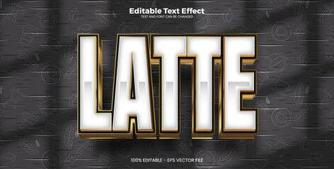 Latte editable text effect in modern trend style