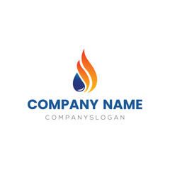 Flame drop logo design, vector logo design, illustration 
