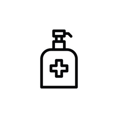 vector icon illustration of sanitizer, representing hygiene and protection against germs and viruses