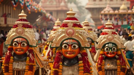 A detailed image of the charioteers dressed in traditional attire, symbolizing the historical significance and continuity of the Jagannath Rath Yatra