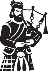 Celtic Canvas Bagpiper Vector Design