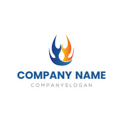 Flame gas logo design, vector logo design, illustration 