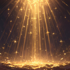 Ethereal Golden Sunburst with Radiating Light Beams and Divine Glow for Spiritual and Religious Contexts