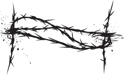 Abstract Barbed Wire Vector Artwork Conceptual Compositions