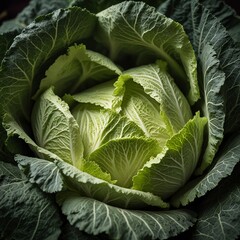 Green cabbage in the garden.