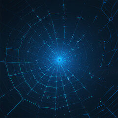 Visionary Design: Abstract Cyan Web Entwines the Digital Frontier