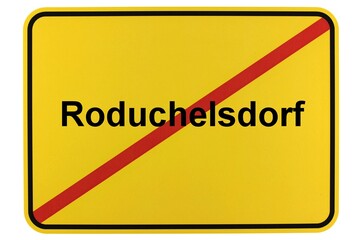 Illustration eines Ortsschildes der Gemeinde Roduchelsdorf in Mecklenburg-Vorpommern