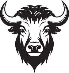 Bison Skull Graphic Element with Decorative Touches