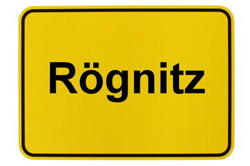 Illustration eines Ortsschildes der Gemeinde Rögnitz in Mecklenburg-Vorpommern