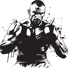 Gloves of Gold Vector Illustration of Prize Winning Boxer