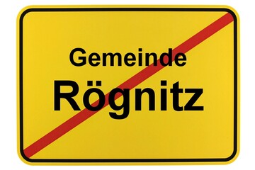 Illustration eines Ortsschildes der Gemeinde Rögnitz in Mecklenburg-Vorpommern