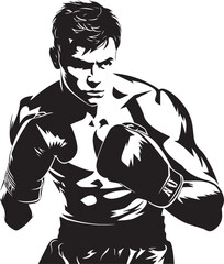 Precision Fighter Vector Illustration of Skilled Boxer