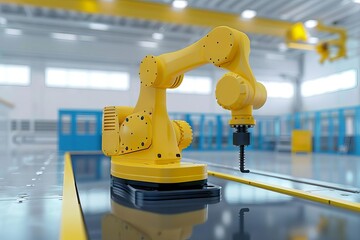precision robotics advanced manufacturing arm in hightech industrial facility 3d illustration