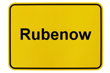 Illustration eines Ortsschildes der Gemeinde Rubenow in Mecklenburg-Vorpommern