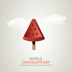 World Chocolate Day Creative ads design. World Chocolate Day, July 7, Chocolate Background Vector 3d Illustration.