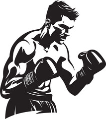 Dynamic Defense Vector Art of Defensive Boxer